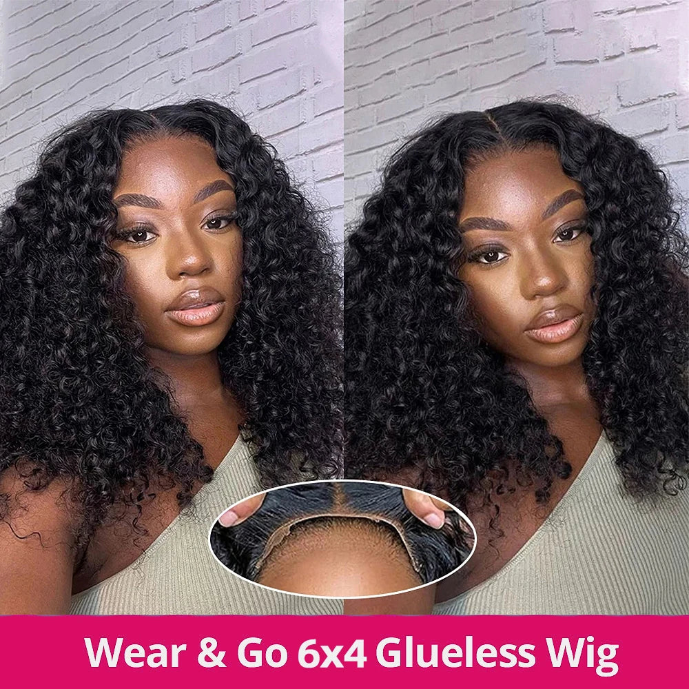 Wear And Go 13x4 Water Wave Bob Lace Wig For Women Curly 6x4 Glueless Human Hair Wig Ready To Go Human Hair Wigs Pre Cut No Lace Freshtrendingproduct