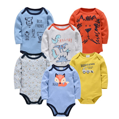 Kavkas Baby Boys Girls Bodysuit 6 PCS 3 PCS Long Sleeve 100% Cotton Baby Clothes 0-12 months Newborn body bebe Jumpsuit Clothing Freshtrendingproduct