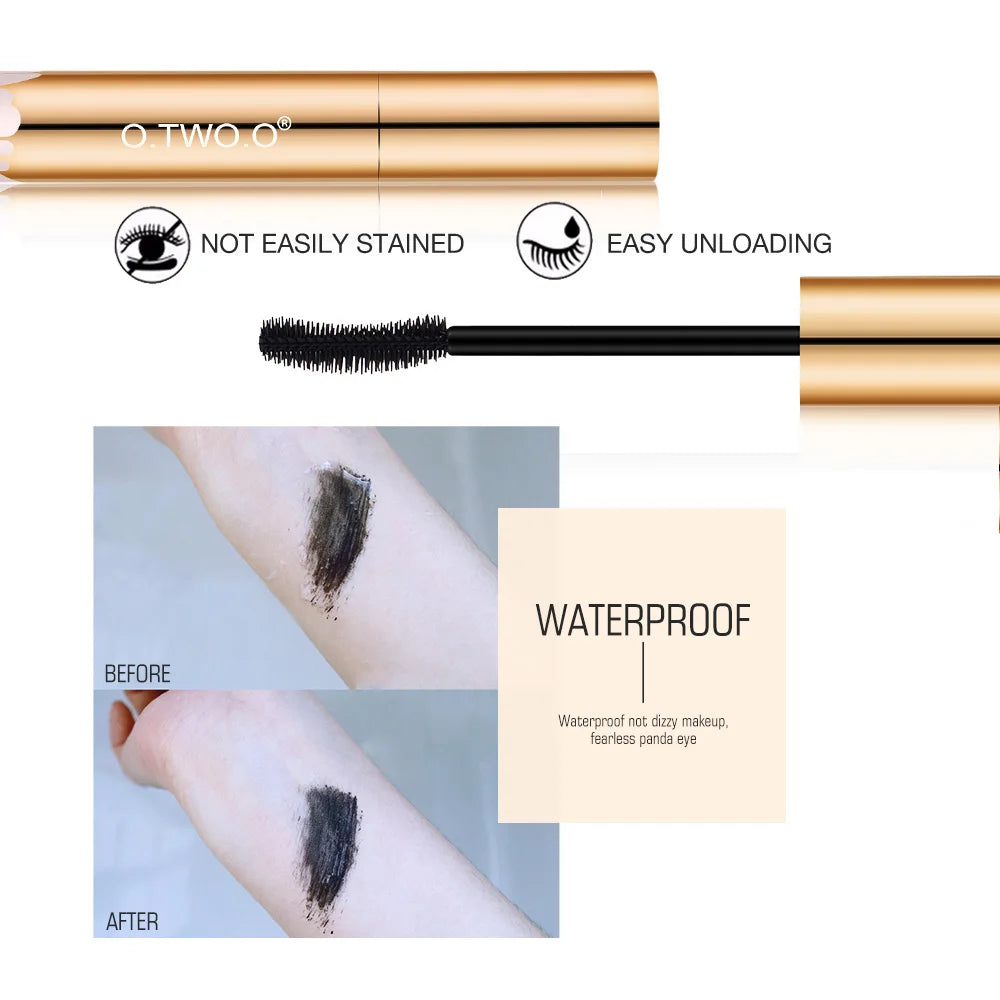 O.TWO.O 3D Mascara Lengthening Black Lash Eyelash Extension Eye Lashes Brush Beauty Makeup Long-wearing Gold Color Mascara Freshtrendingproduct