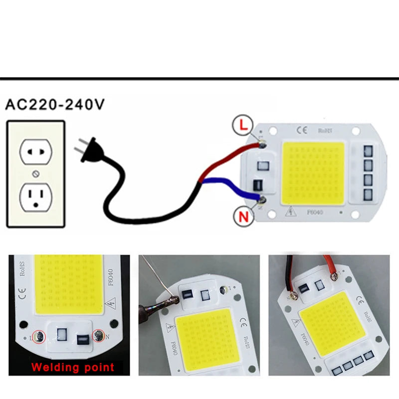 LED Chip COB lamp 10W 20W 30W 50W AC 220V 240V IP65 Smart IC No Need Driver DIY Flood light Led Bulb Spotlight Outdoor Lamp bead Freshtrendingproduct