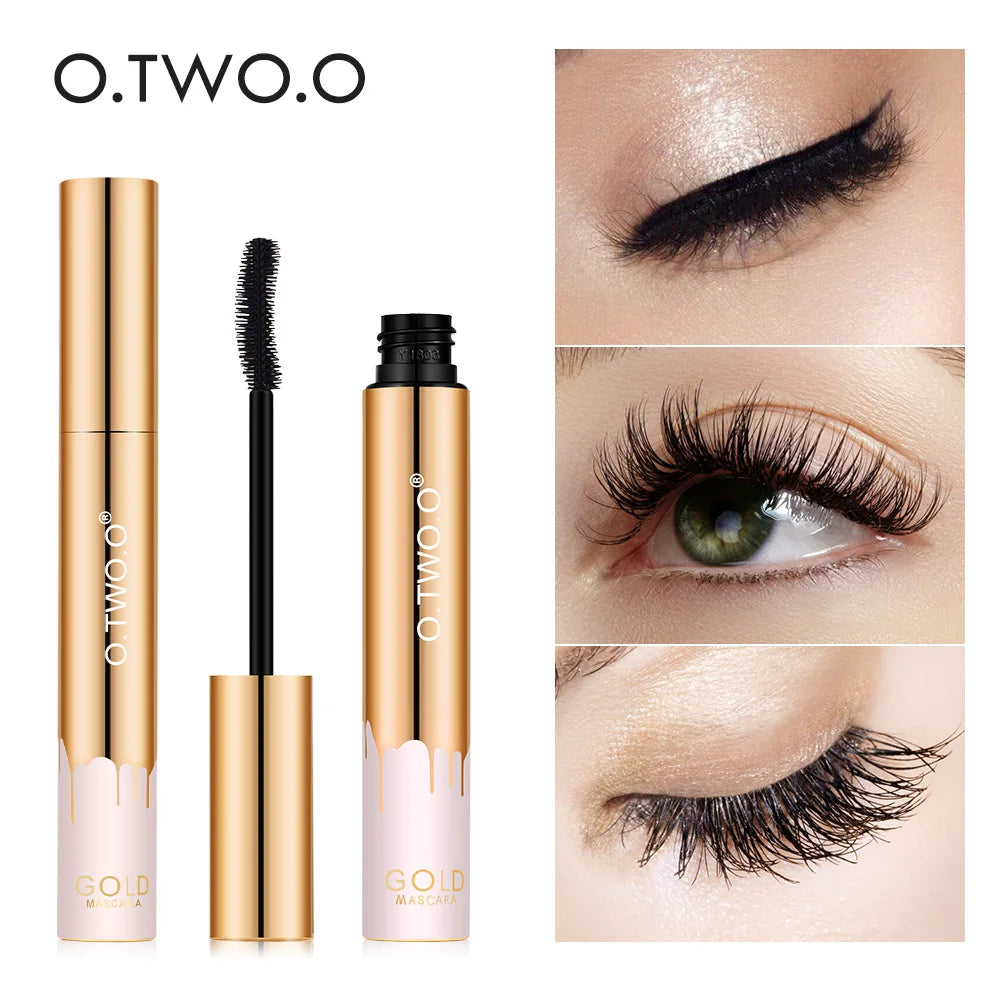 O.TWO.O 3D Mascara Lengthening Black Lash Eyelash Extension Eye Lashes Brush Beauty Makeup Long-wearing Gold Color Mascara Freshtrendingproduct