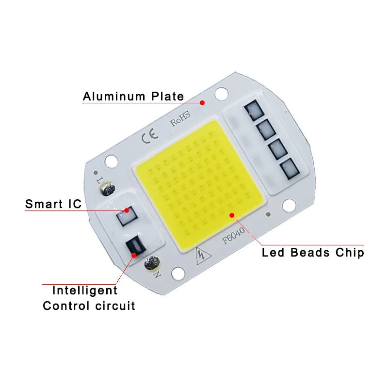 LED Chip COB lamp 10W 20W 30W 50W AC 220V 240V IP65 Smart IC No Need Driver DIY Flood light Led Bulb Spotlight Outdoor Lamp bead Freshtrendingproduct