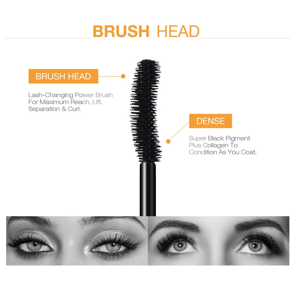 O.TWO.O 3D Mascara Lengthening Black Lash Eyelash Extension Eye Lashes Brush Beauty Makeup Long-wearing Gold Color Mascara Freshtrendingproduct