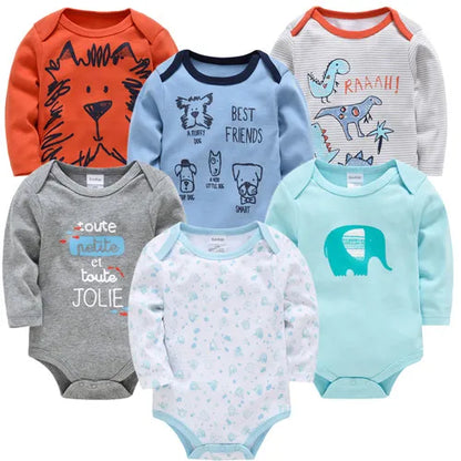 Kavkas Baby Boys Girls Bodysuit 6 PCS 3 PCS Long Sleeve 100% Cotton Baby Clothes 0-12 months Newborn body bebe Jumpsuit Clothing Freshtrendingproduct