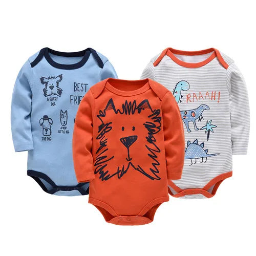 Kavkas Baby Boys Girls Bodysuit 6 PCS 3 PCS Long Sleeve 100% Cotton Baby Clothes 0-12 months Newborn body bebe Jumpsuit Clothing Freshtrendingproduct