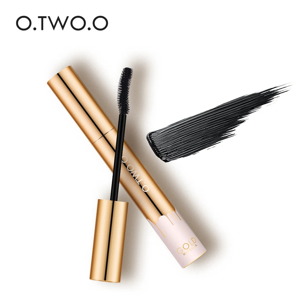 O.TWO.O 3D Mascara Lengthening Black Lash Eyelash Extension Eye Lashes Brush Beauty Makeup Long-wearing Gold Color Mascara Freshtrendingproduct