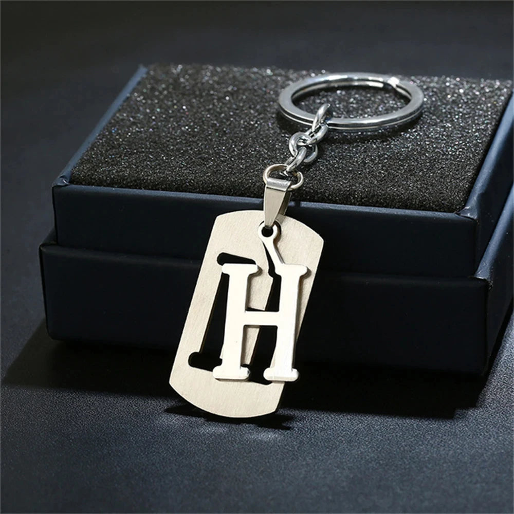 NEW DIY Stainless Steel A-Z Letters key Chain Charm 26 Letters KeyChain Men Women keychain Couple gift Jewelry Car Key Ring Freshtrendingproduct