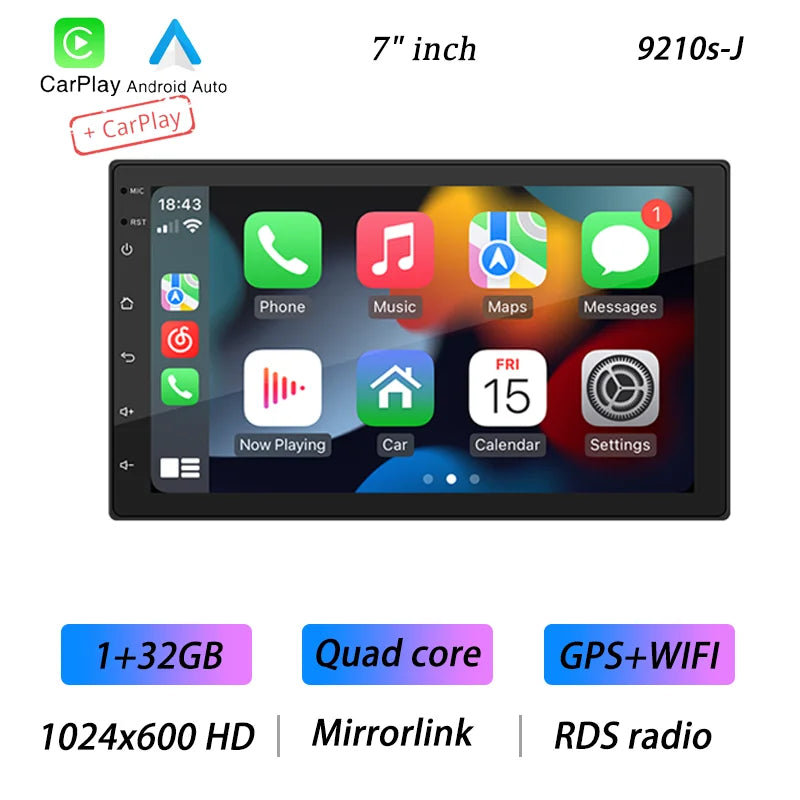 BQCC 4core 2 Din Car Radio Androidauto Carplay Android 13 GPS Car Audio 7"/9"/10" WIFI BT IPS Automotive Multimedia Player Freshtrendingproduct