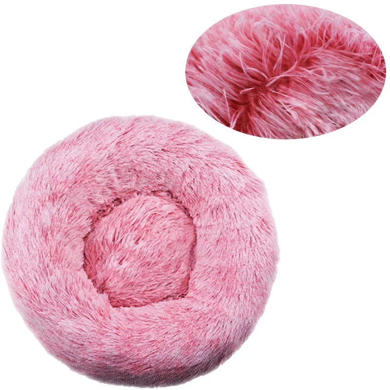 40-90cm Round Pet Bed for Large Dog Bed Super Soft Cat Bed Long Plush Dog House for Medium Dog House Winter Warm Sleeping Freshtrendingproduct