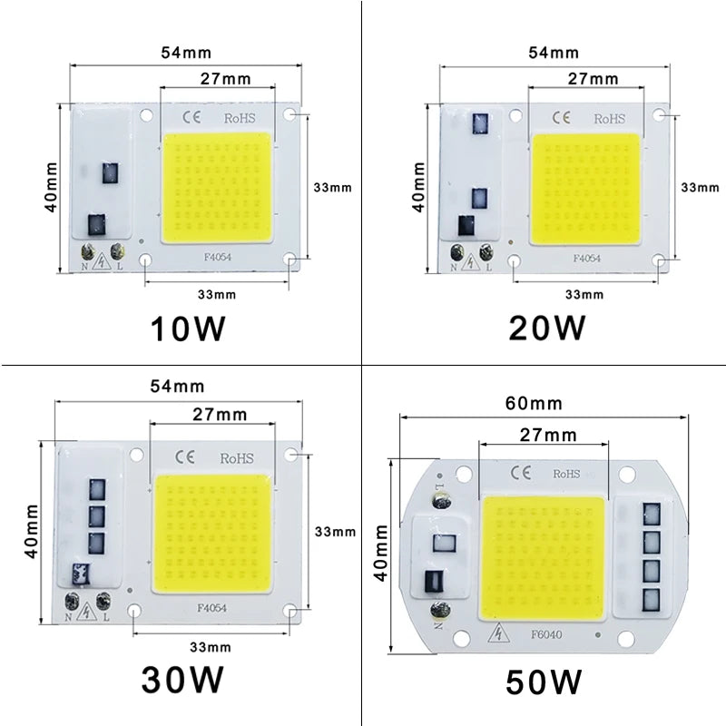 LED Chip COB lamp 10W 20W 30W 50W AC 220V 240V IP65 Smart IC No Need Driver DIY Flood light Led Bulb Spotlight Outdoor Lamp bead Freshtrendingproduct