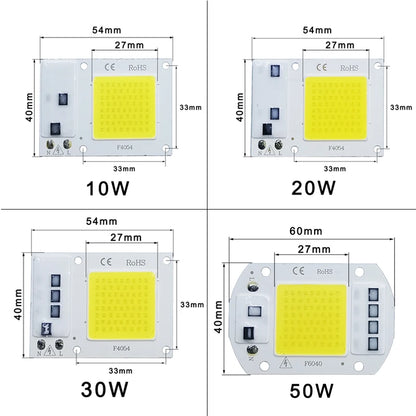 LED Chip COB lamp 10W 20W 30W 50W AC 220V 240V IP65 Smart IC No Need Driver DIY Flood light Led Bulb Spotlight Outdoor Lamp bead Freshtrendingproduct