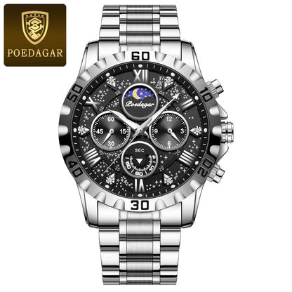 POEDAGAR Luxury Watch for Man Quartz Sports Men Watch Waterproof Luminous Stainless Steel Chronograph Men's Watches Clock Reloj Freshtrendingproduct