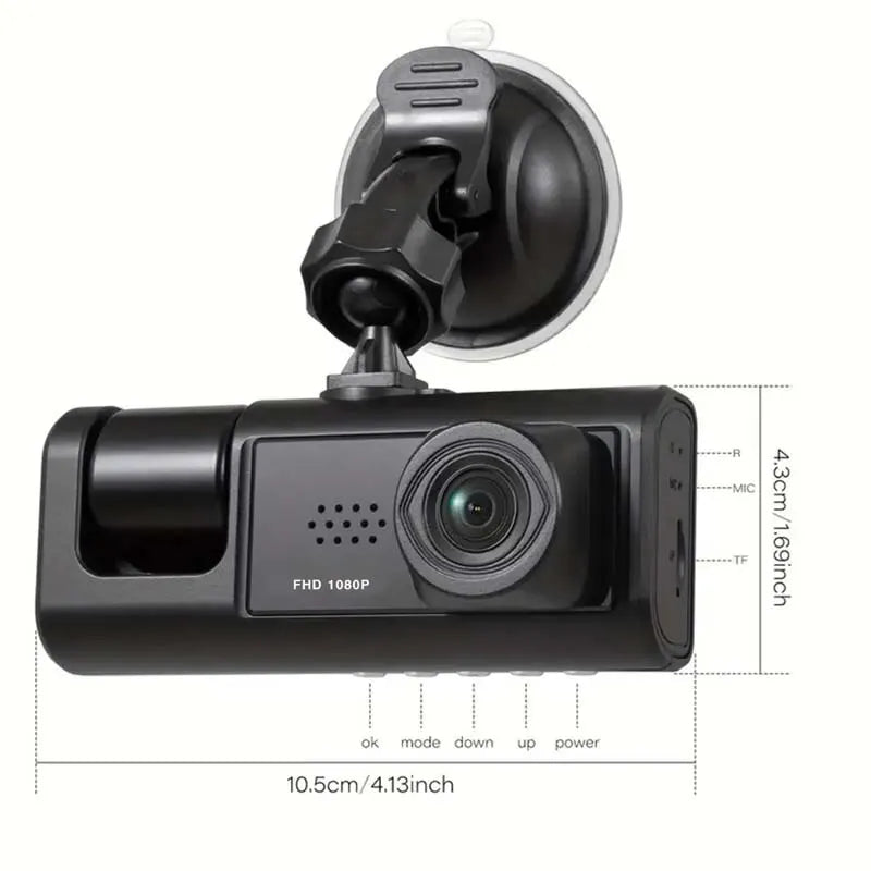 Dash Cam W/ IR Night Vision Loop Recording & 2" IPS Screen 1080P 3 Camera ， DVR recorder, video recorder, Vehicle DVR Freshtrendingproduct