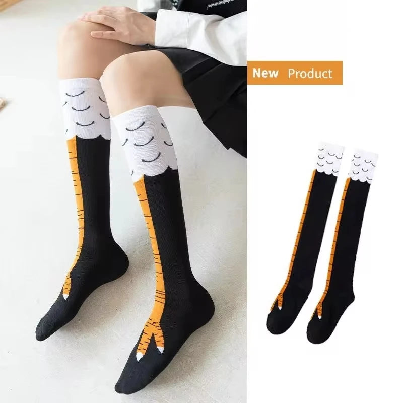 Trendy Women Socks With Knee Length Chicken Feet Funny Personalized Realistic Chicken Feet Birthday Gifts Trendy Sports Socks Freshtrendingproduct