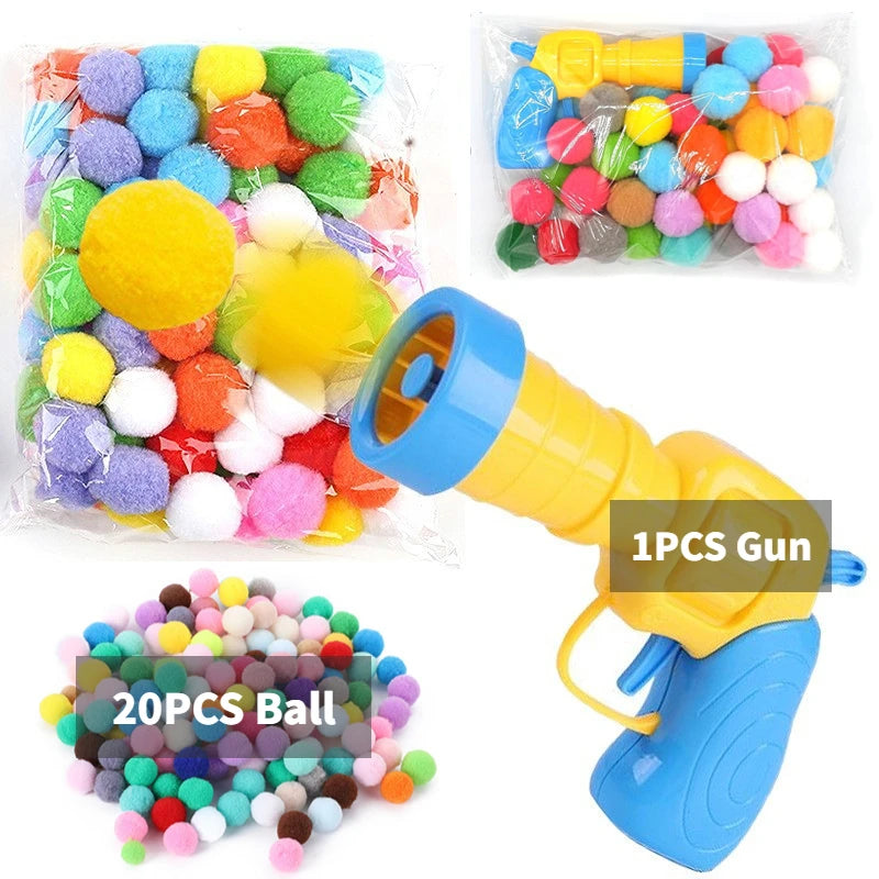 Plush Ball Shooting Gun Cat Toys Interactive Kittens Mini Pompoms Launcher Games Pet Accessories Supplies Indoor Cats Self Play Freshtrendingproduct