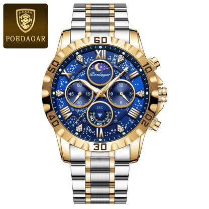 POEDAGAR Luxury Watch for Man Quartz Sports Men Watch Waterproof Luminous Stainless Steel Chronograph Men's Watches Clock Reloj Freshtrendingproduct