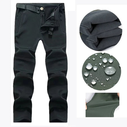 Men Winter Waterproof Climbing SkiingTrekking Fleece Fishing Tactical Sharkskin Cargo Pants Jackets Camping Hiking Trousers Freshtrendingproduct