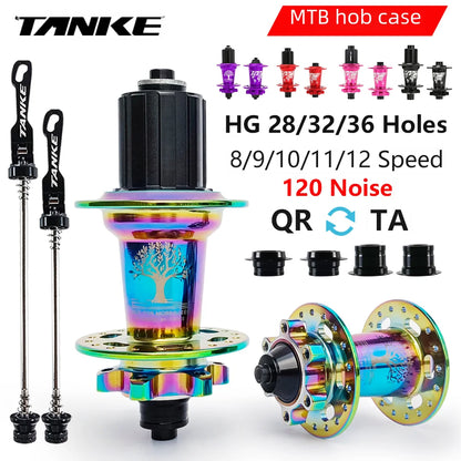 TANKE 120 Click Hub 6 Bearing MTB Mountain Bike Hub Front Rear 28 32 36 Holes QR Thru-axle Exchange Disc Brake Bicycle Hubs HG Freshtrendingproduct