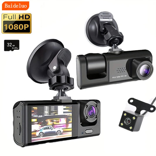 Dash Cam W/ IR Night Vision Loop Recording & 2" IPS Screen 1080P 3 Camera ， DVR recorder, video recorder, Vehicle DVR Freshtrendingproduct