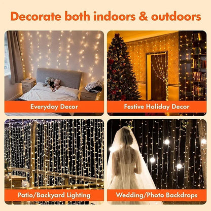 3M LED Curtain String Lights Fairy Decoration USB Holiday Garland Lamp 8 Mode For Home Garden Christmas Party New Year Wedding Freshtrendingproduct