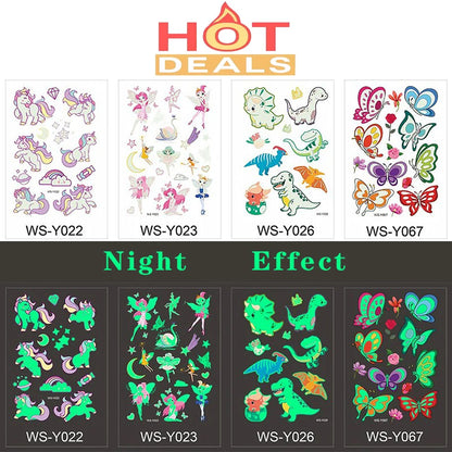 Luminous Tattoo 5 10pcs/Set Temporary Tattoos Mermaid Licorne Children Stickers for Kids Pokemon Tattoo Tattoo for Kids Unicorn Freshtrendingproduct