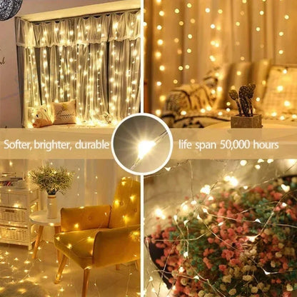 6x3M/3x3m Curtain Garland on The Window USB Power Fairy Lights Festoon with Remote New Year Garland Led Lights Christmas Decor Freshtrendingproduct