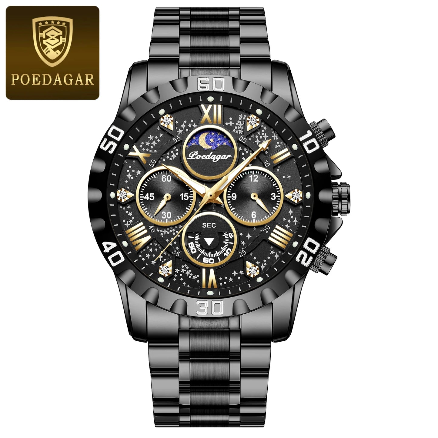 POEDAGAR Luxury Watch for Man Quartz Sports Men Watch Waterproof Luminous Stainless Steel Chronograph Men's Watches Clock Reloj Freshtrendingproduct