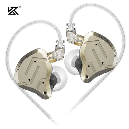 KZ ZSN Pro 2 Hybrid Drive 1BA+1DD In Ear Metal Earphones HIFI Bass Headset Monitor Earbuds Sport Noise Cancelling Headphone Freshtrendingproduct