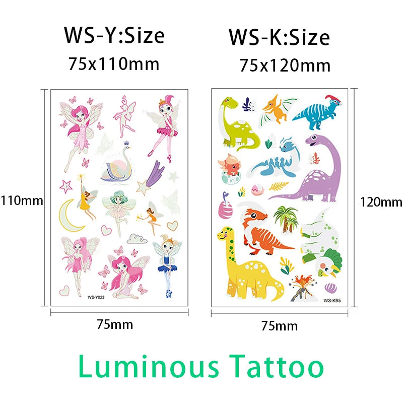 Luminous Tattoo 5 10pcs/Set Temporary Tattoos Mermaid Licorne Children Stickers for Kids Pokemon Tattoo Tattoo for Kids Unicorn Freshtrendingproduct