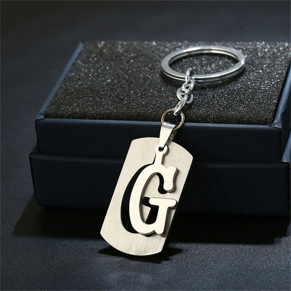 NEW DIY Stainless Steel A-Z Letters key Chain Charm 26 Letters KeyChain Men Women keychain Couple gift Jewelry Car Key Ring Freshtrendingproduct