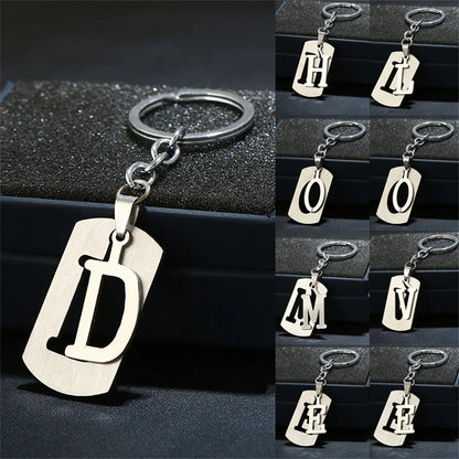 NEW DIY Stainless Steel A-Z Letters key Chain Charm 26 Letters KeyChain Men Women keychain Couple gift Jewelry Car Key Ring Freshtrendingproduct