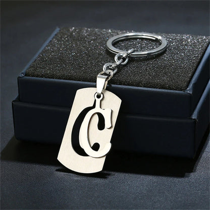 NEW DIY Stainless Steel A-Z Letters key Chain Charm 26 Letters KeyChain Men Women keychain Couple gift Jewelry Car Key Ring Freshtrendingproduct