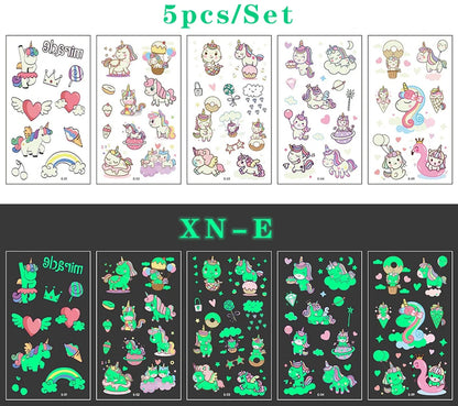 Luminous Tattoo 5 10pcs/Set Temporary Tattoos Mermaid Licorne Children Stickers for Kids Pokemon Tattoo Tattoo for Kids Unicorn Freshtrendingproduct