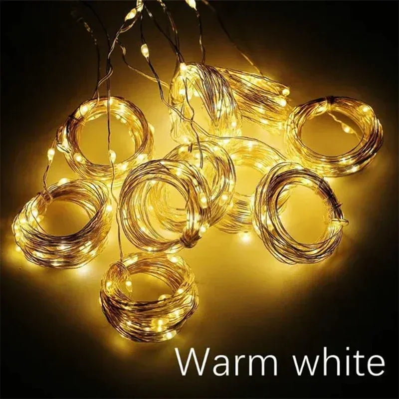 3M LED Curtain String Lights Fairy Decoration USB Holiday Garland Lamp 8 Mode For Home Garden Christmas Party New Year Wedding Freshtrendingproduct