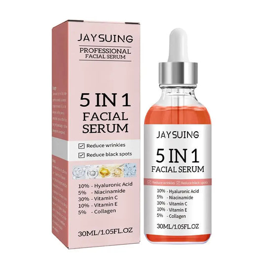 5 In 1 Fade fine lines Firming Face Serum Moisturizing brightning Vitamin C Hyaluronic Acid Facial Serum Shrink Pores Skin Care Freshtrendingproduct