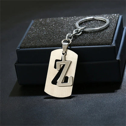 NEW DIY Stainless Steel A-Z Letters key Chain Charm 26 Letters KeyChain Men Women keychain Couple gift Jewelry Car Key Ring Freshtrendingproduct