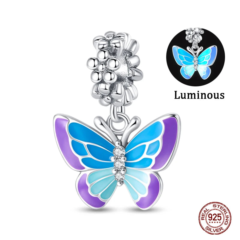 Fit Qikaola 925 Original Bracelets Blue Zircon Owl Luminous Sea Turtle Octopus 925 Silver Charms Beads DIY Birthday Jewelry Gift Freshtrendingproduct