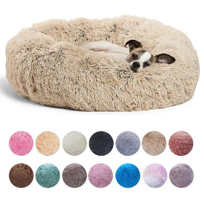 40-90cm Round Pet Bed for Large Dog Bed Super Soft Cat Bed Long Plush Dog House for Medium Dog House Winter Warm Sleeping Freshtrendingproduct