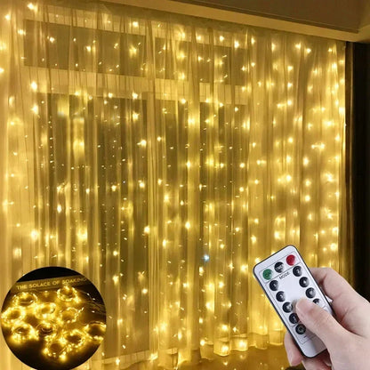 6x3M/3x3m Curtain Garland on The Window USB Power Fairy Lights Festoon with Remote New Year Garland Led Lights Christmas Decor Freshtrendingproduct