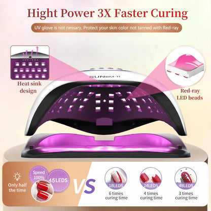 Professional UV LED Nail Lamp for Nails Gel Polish Fast Curing Dryer Drying Light Lamps with 45 LEDs 4 Timer Setting Freshtrendingproduct