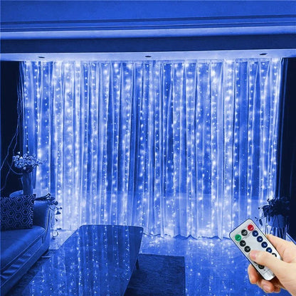 600/300/200/100LED Curtain String Lights Window USB Powered Fairy Light New Year 2025 Garland Led Lights Christmas Decoration Freshtrendingproduct