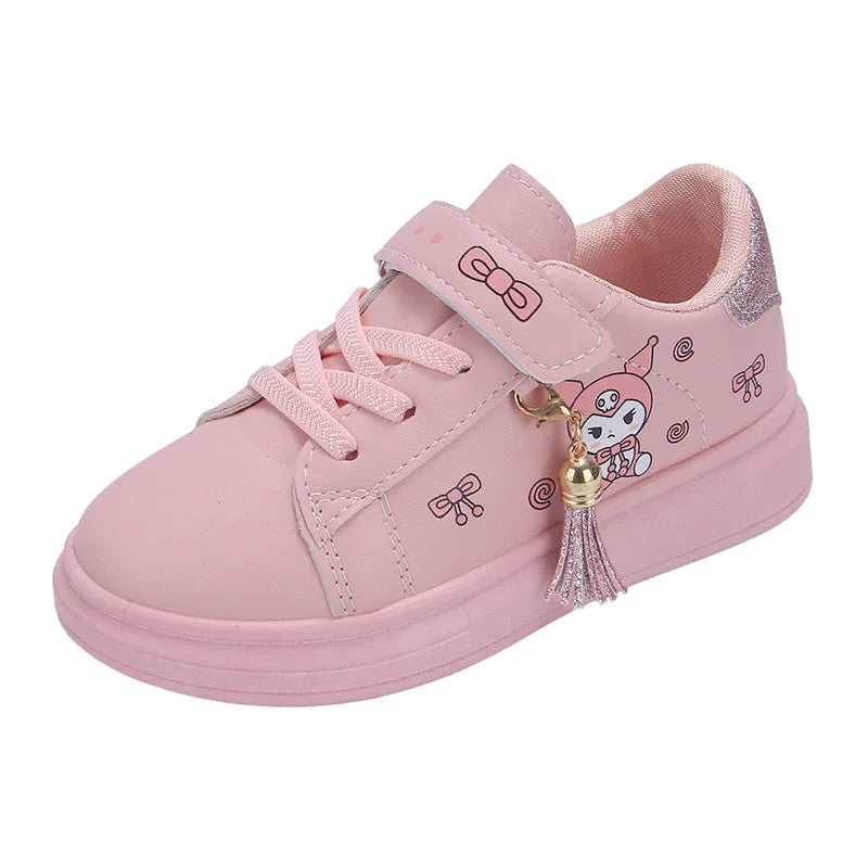 Sanrio Girls's Fashion Sneakers Kid's Anti-skid Casual Shoes Cartoon Anime Kuromi Thick Soles Shoes Children's Board Shoes Freshtrendingproduct