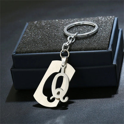 NEW DIY Stainless Steel A-Z Letters key Chain Charm 26 Letters KeyChain Men Women keychain Couple gift Jewelry Car Key Ring Freshtrendingproduct