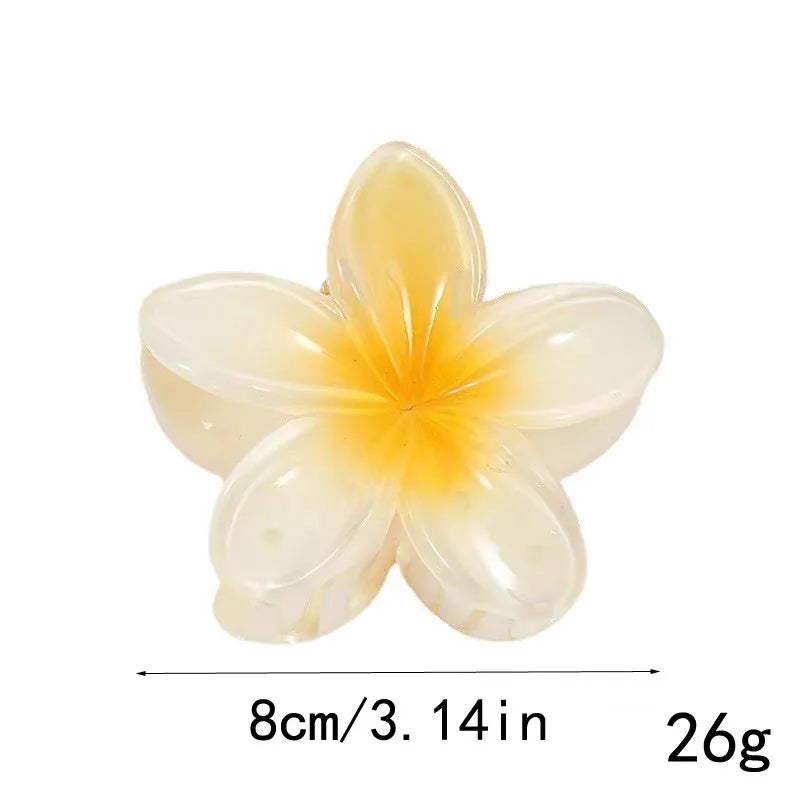 2/4/6pcs Fashion Women Flower Hair Claws Hawaiian Gradient Hair Clips Vacation Beach Style Hairpins Hair Accessories ﻿ Freshtrendingproduct