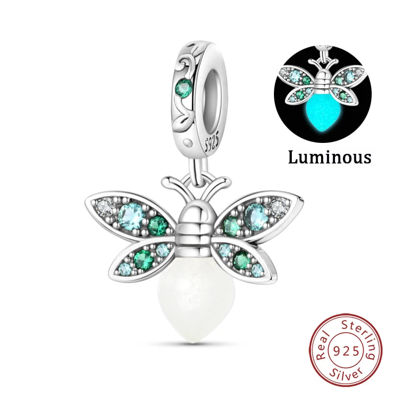 Fit Qikaola 925 Original Bracelets Blue Zircon Owl Luminous Sea Turtle Octopus 925 Silver Charms Beads DIY Birthday Jewelry Gift Freshtrendingproduct