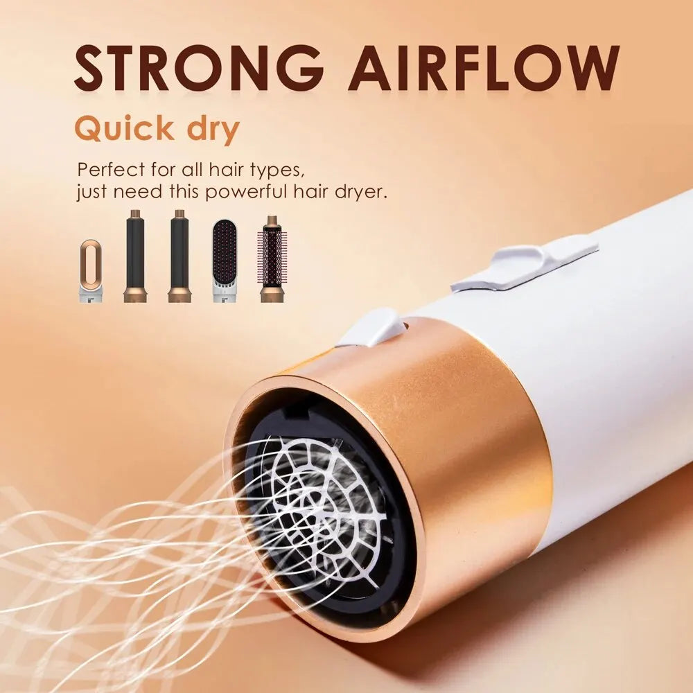 Professional Air Hair Styler 5 In 1 Low Noise Hair Curling Straightening Hair Drying 1000W Hot Air Brushes Freshtrendingproduct