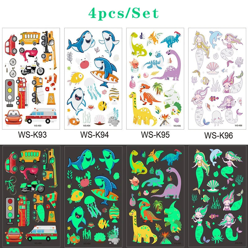 Luminous Tattoo 5 10pcs/Set Temporary Tattoos Mermaid Licorne Children Stickers for Kids Pokemon Tattoo Tattoo for Kids Unicorn Freshtrendingproduct