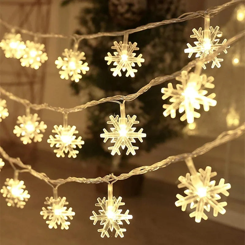 10/20/80Leds Snowflake String Garland Fairy Lights USB/Battery Powered Christmas Tree Holiday New Year Bedroom Decoration Lamps Freshtrendingproduct