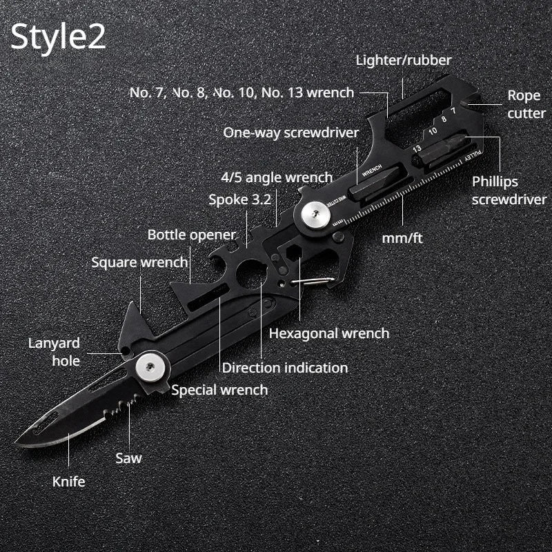 Multifunctional Outdoor Tool Combination Card Folding Molle Scissor Army Knife Mini Bicycle Repair EDC Camping Gear Equipment Freshtrendingproduct