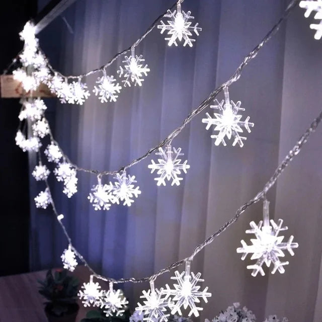 10/20/80Leds Snowflake String Garland Fairy Lights USB/Battery Powered Christmas Tree Holiday New Year Bedroom Decoration Lamps Freshtrendingproduct